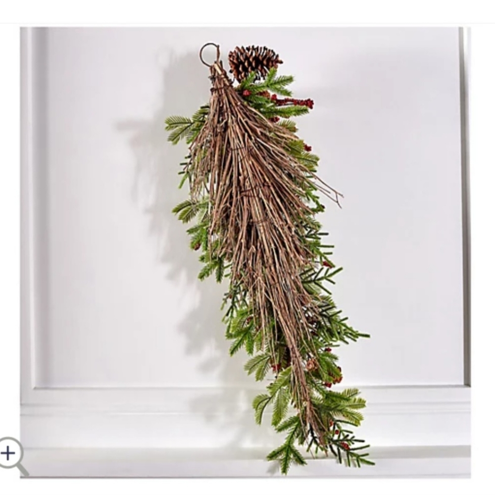 Wicker Park 36" Unlit Berry & Pinecones - Picture 2 of 5